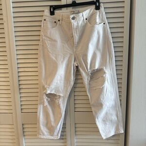 Abercrombie & Fitch White Mom High Rise